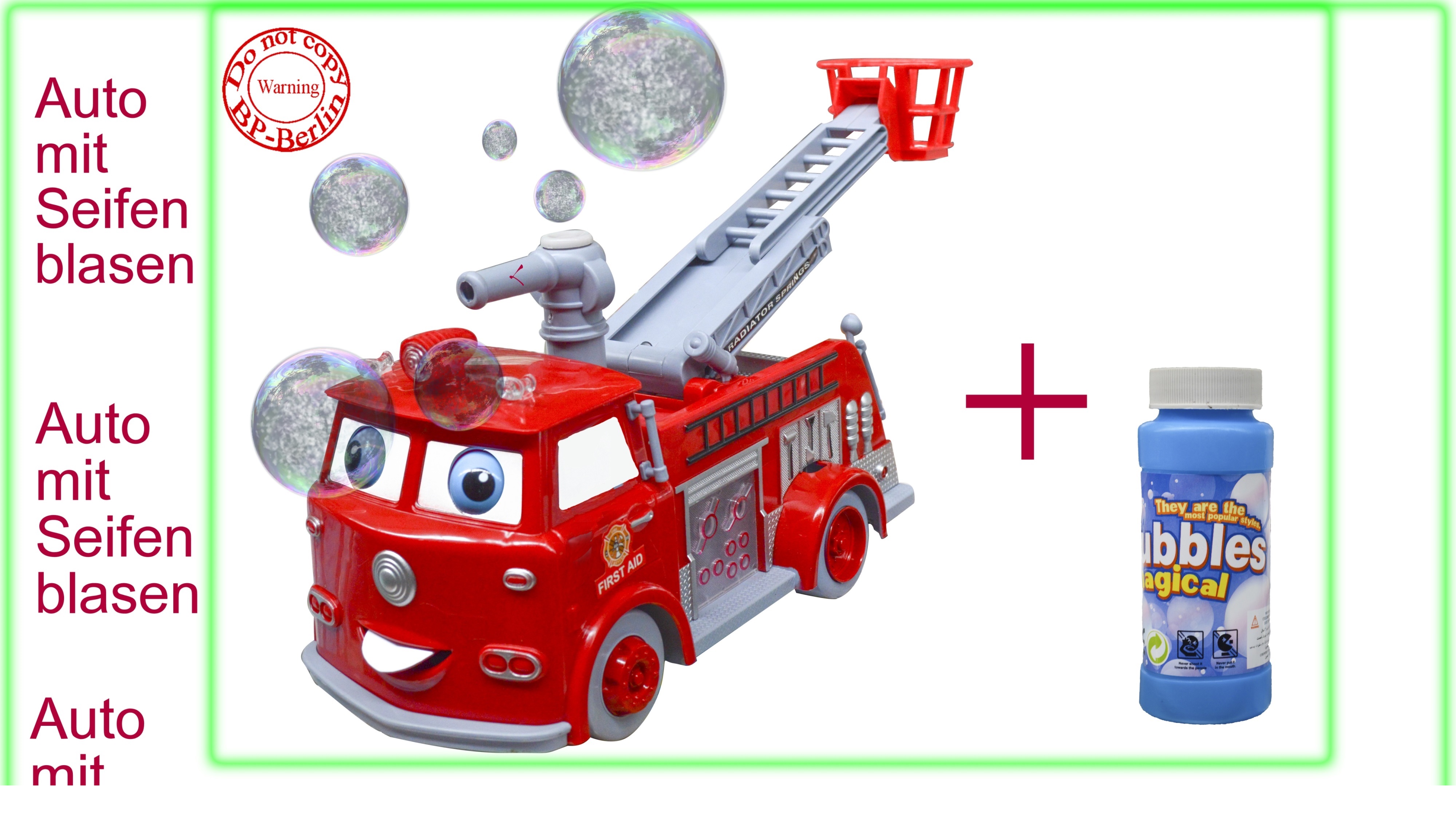 Feuerwehrauto Seifenblasen Feuerwehr Truck Auto Bubble Auto Spielzeug 2019 